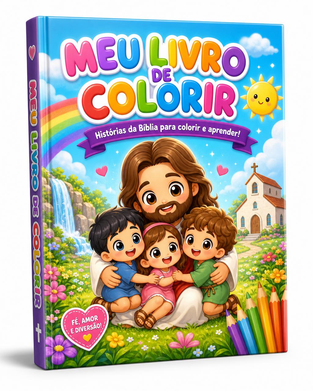Capa do livro Meu Livro de Colorir — histórias da Bíblia para colorir